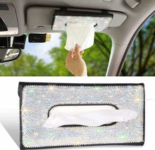  Car Tissue Box Sun Visor Tissue Holder Leather Tissue Storage Rack,Hanging Car Tissue Holder Car Decor Interior Accessories Best Gift for Men Women(with Bling Crystal Diamond) - Fashion Car Inc