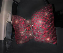  Cat (2 Pack) Ultra Bling Car Pillow Bowknot Headrest (Red) - Fashion Car Inc