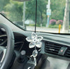 Crystal Flower Car Rear View Mirror Pendant Car Hanging Ornament Lucky Car Accessories (Transparent) - Fashion Car Inc