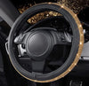 Diamond Leather Steering Wheel Cover for Women Girls, with Bling Crystal Rhinestones, Universal (Gold Diamonds) - Fashion Car Inc