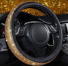 Diamond Leather Steering Wheel Cover for Women Girls, with Bling Crystal Rhinestones, Universal (Gold Diamonds) - Fashion Car Inc