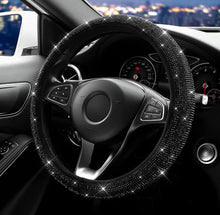  Diamond Steering Wheel Cover for Women Men Girls, Bling Crystal Rhinestones, Fits 14 1/2-15 inch Car Wheel, Black with Black Diamond - Fashion Car Inc