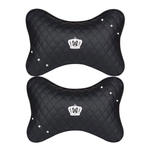 Fashion Car Headrest Pillow Neck Cushion Cervical Support Pillow Pad for Relieve Neck Fatigue Pain with Imperial Crown - Fashion Car Inc