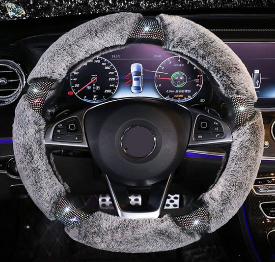 fluff and gloss mixed steering wheel cover lining - Fashion Car Inc