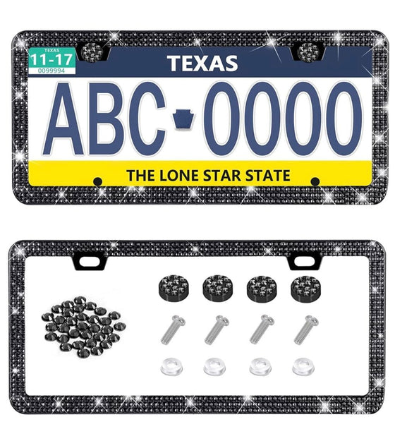 License Plate Diamonds Black - Fashion Car Inc