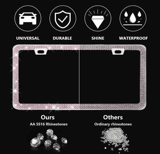 License Plate Diamonds Pink - Fashion Car Inc