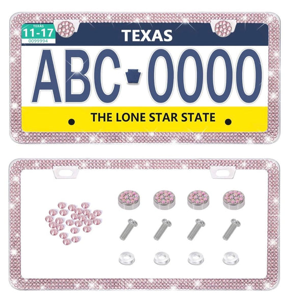 License Plate Diamonds Pink - Fashion Car Inc