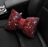 Pack Bling Bling Rhinestones Bowknot Car Headrest Pillow, Crystal Lumbar Support Pillow, Neck Rest Pillow for Car, Head Neck Support for Pain Relief (Red Headrest Pillow) - Fashion Car Inc