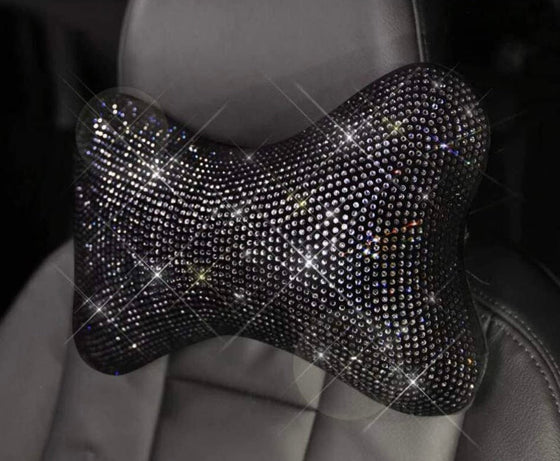 Pillow Black Bling Headrest - Fashion Car Inc