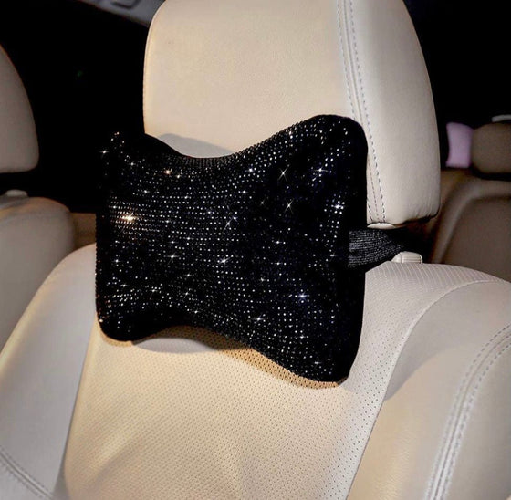 Pillow Black Bling Headrest - Fashion Car Inc