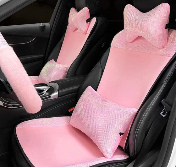 Pillow Pink Shiny Headrest - Fashion Car Inc