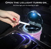 Proof Crystal Diamond Car Ashtray with Lid Blue Led Light Bling Portable Mini Trash Can for Car Cylinder Cup Holder - Fashion Car Inc