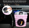 Proof Crystal Diamond Car Ashtray with Lid Blue Led Light Bling Portable Mini Trash Can for Car Cylinder Cup Holder - Fashion Car Inc