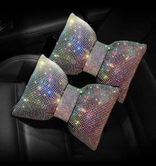  Rhinestone Car Headrest Neck Pillow for Driving with Bling Bling Crystal Bow Pillow Car Accessories for Women - Fashion Car Inc