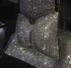 Rhinestone Car Headrest Neck Pillow for Driving with Bling Bling Crystal Bow Pillow Car Accessories for Women one - Fashion Car Inc