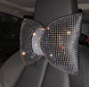 Rhinestone Car Headrest Neck Pillow for Driving with Bling Bling Crystal Bow Pillow Car Accessories for Women one - Fashion Car Inc