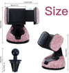 Rhinestone Car Phone Holder with an Air Vent Base Universal Dashboard Windshield Air Vent Mount - Fashion Car Inc