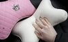 Set Pink Shiny Steering Wheel Cover with 2 Headrest Neck Pillows Ultra Fashion Car Crown Design (Pink) - Fashion Car Inc