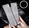 Set Steering wheel bling classic rhinestones- 2 two seat belts bling - push/key bling - Fashion Car Inc