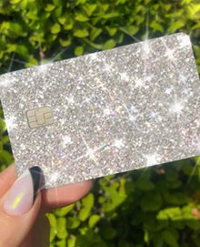  Skin Ultra Bling Reflective Back Information Silver Debit Credit Card Cover - Fashion Car Inc