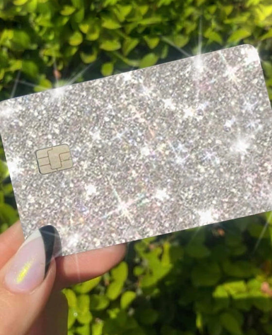 Skin Ultra Bling Reflective Back Information Silver Debit Credit Card Cover - Fashion Car Inc