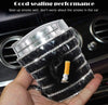 Smell Proof Crystal Diamond Car Ashtray with Lid Blue Led Light Bling Portable Mini Trash Can for Car Cylinder Cup Holder - Fashion Car Inc