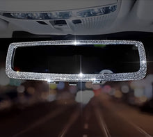  Sparkling Crystal Diamond Rhinestone Car Rearview Mirror Accessories Auto Interior Decoration Accessories Gift for Mother Women Girls (Silver) - Fashion Car Inc