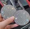 Sparkly 15 Inch Car Steering Wheel Covers Set, 7 Pack Crystal Rhinestone Car Accessories with Seat Belt Pad, Gear Shift Knob Cover, Ignition Button Ring, Shiny Car Coaster - Fashion Car Inc