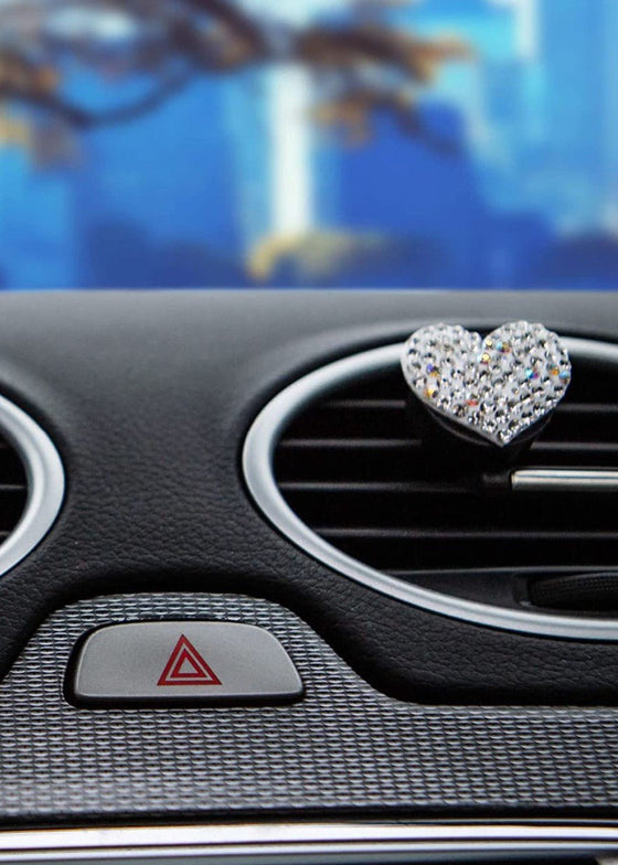 Sparkly Car Accessories for Women Teens, Heart Car Air Fresheners, Cute Rhinestone Car Accessories for Interior, Cute Car Decor, Rhinestone Car Accessories - Fashion Car Inc