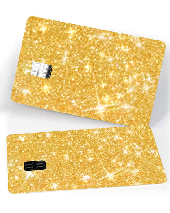 Sticker Shiny Skin Ultra Bling Removable Debit - Credit Card Skin Cover Specially Bright Gold - Fashion Car Inc