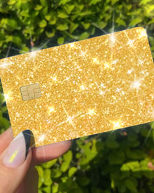  Sticker Shiny Skin Ultra Bling Removable Debit - Credit Card Skin Cover Specially Bright Gold - Fashion Car Inc