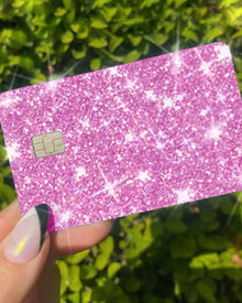  Sticker Ultra Bling Debit - Credit Card Skin Shiny Removable Cover Specially Bright Back Information, Protecting and Personalizing Bank Card - No Bubble, Slim, Waterproof Card Cover Pink - Fashion Car Inc