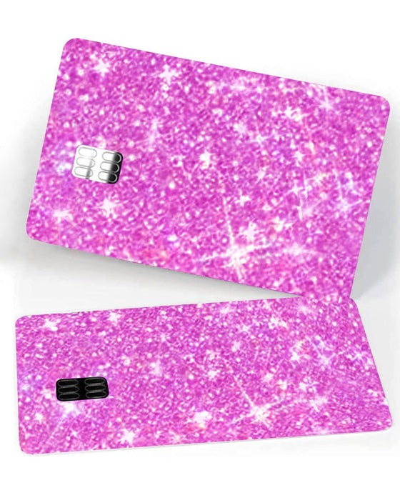 Sticker Ultra Bling Debit - Credit Card Skin Shiny Removable Cover Specially Bright Back Information, Protecting and Personalizing Bank Card - No Bubble, Slim, Waterproof Card Cover Pink - Fashion Car Inc