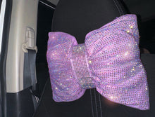  Ultra Bling Car Pillow Bowknot Headrest Purple - Fashion Car Inc