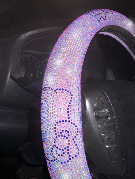 Ultra bling rhinestones purple cat blue - Fashion Car Inc