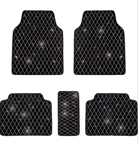 Ultra Bling Shiny Silver Rhinestone Car Floor Mat Fit Brigth Full Car - Fashion Car Inc