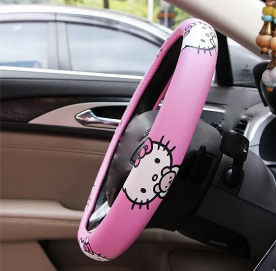 Ultra Pink Steering Wheel Cover for Women Girls Durable Sweat Absorption Anti-Slip Soft Padded Universal Car Wheel Wrap Comfortable - Fashion Car Inc