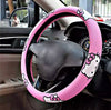 Ultra Pink Steering Wheel Cover for Women Girls Durable Sweat Absorption Anti-Slip Soft Padded Universal Car Wheel Wrap Comfortable - Fashion Car Inc