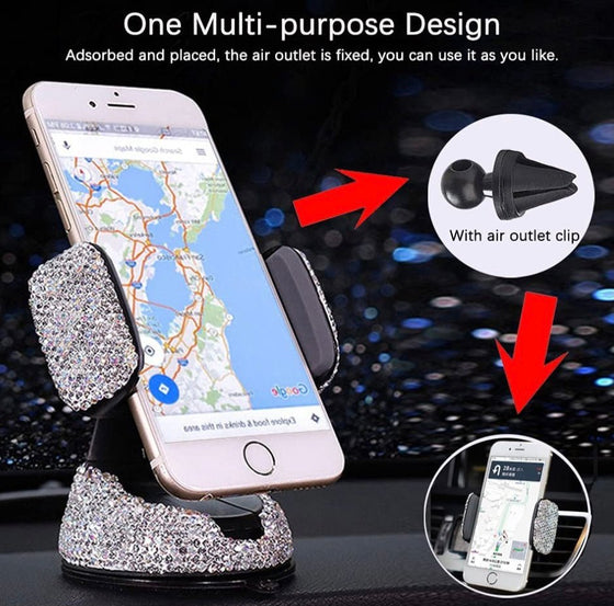 Universal Car Phone Holder, 360° [Adjustable and Stable] Universal Car Glass Mount, Windshield, Car Air Vent Mount, Car Accessories for Women and Girls (Colorful) - Fashion Car Inc